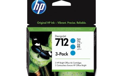 HP 712 3ED77A Cyan Original Ink Cartridge 3/Pack