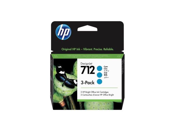 HP 712 3ED77A Cyan Original Ink Cartridge 3/Pack - Image 3