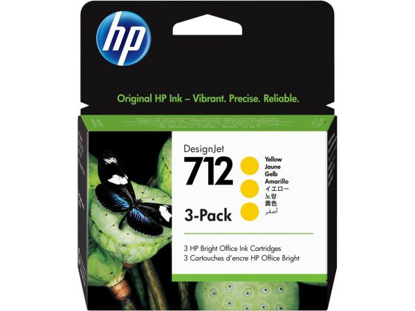 HP 712 3ED79A Yellow Original Ink Cartridge 3/Pack - Image 4