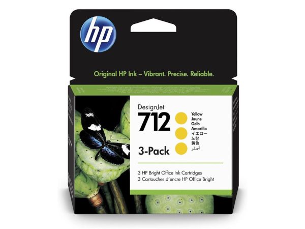 HP 712 3ED79A Yellow Original Ink Cartridge 3/Pack - Image 3