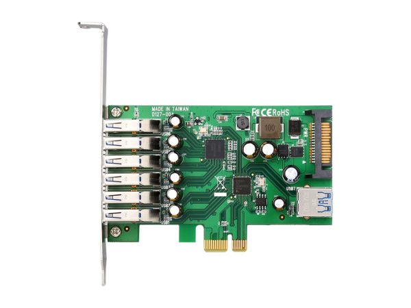 StarTech.com PEXUSB3S7 7 Port PCI Express USB 3.0 Card - Standard & Low-Profile - SATA Power - UASP Support - 1 Internal & 6 External USB 3.0 Ports - Image 3