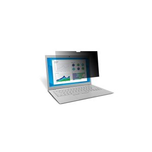 3M Privacy Screen Filter Black - For 13.3" Widescreen Notebook - 16:10 - Dust Resistant, Scratch