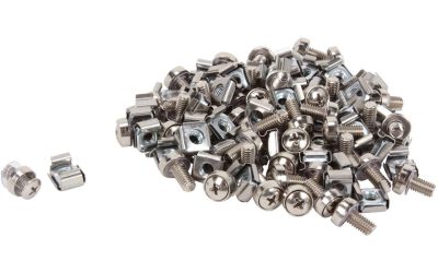 StarTech.com CABSCREWM6 50 Pkg M6 Mounting Screws and Cage Nuts for Server Rack Cabinet