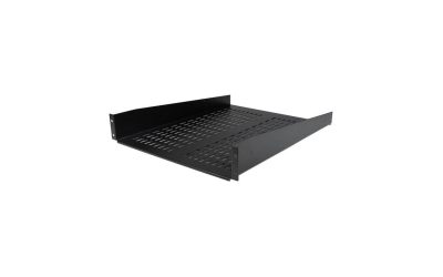 StarTech.com CABSHELF22V 2U 22 in Vented Rack Mount Cantilever Shelf – Fixed Server Rack Cabinet Shelf – 50 lbs / 22 kg – Front Mounted Fixed Shelf