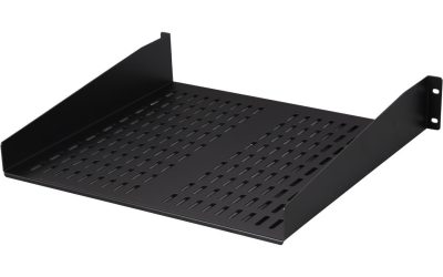 StarTech.com CABSHELFV 2U 16 in Universal Vented Rack Mount Cantilever Shelf – Fixed Server Rack Cabinet Shelf – 50 lbs / 22 kg – 16 in Deep