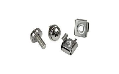 StarTech CABSCRWM520 StarTech.com Rack Screws – 20 Pack – Installation Tool – 12 mm M5 Screws – M5 Nuts – Cabinet Mounting Screws and Cage Nuts