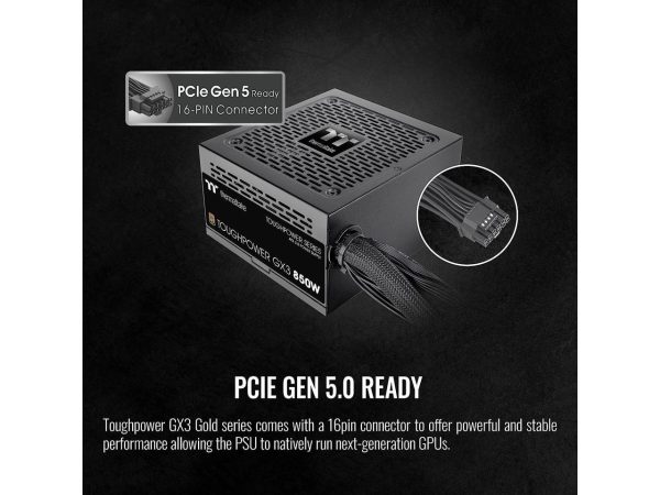 Thermaltake Toughpower GX3 850W 80Plus Gold SLI/Crossfire Ready ATX 3.0 Power Supply; PCIe5 12VHPWR Connector included; PS-TP - Image 4