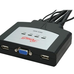 Rosewill RKV-4UC 4 Port USB Cable KVM, 0.9m Cable Built with Speaker MIC Remote Flip Button - Retail