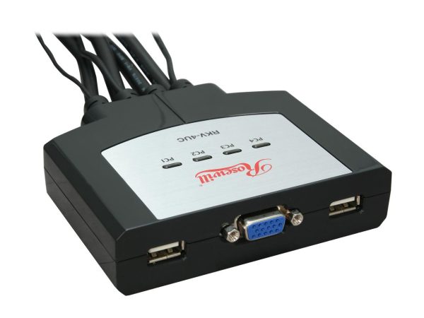 Rosewill RKV-4UC 4 Port USB Cable KVM, 0.9m Cable Built with Speaker MIC Remote Flip Button - Retail - Image 4