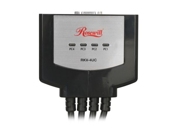 Rosewill RKV-4UC 4 Port USB Cable KVM, 0.9m Cable Built with Speaker MIC Remote Flip Button - Retail - Image 5