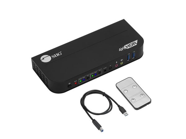 SIIG CE-KV0E11-S1 2x1 HDMI 4K HDR KVM USB 3.0 Switch with Remote Control