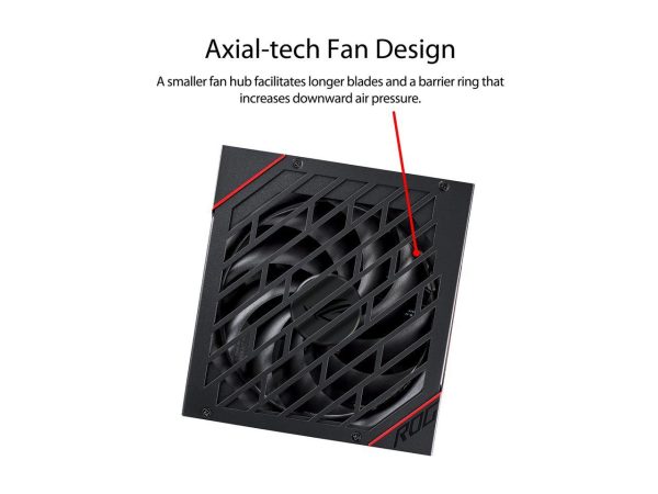ASUS ROG STRIX 850G 850W Gold Power Supply, ROG Heatsinks, Axial-tech Fan Design, Dual Ball Fan Bearings, 0dB Technology, 80 PLUS Gold Certification, Fully Modular Cables, 10-Year Warranty - Image 3