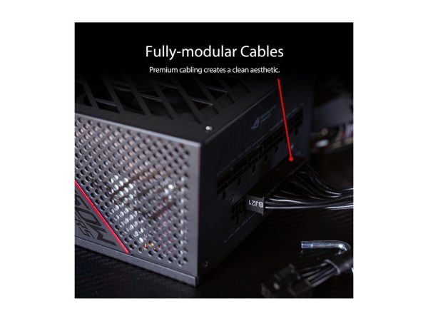 ASUS ROG STRIX 850G 850W Gold Power Supply, ROG Heatsinks, Axial-tech Fan Design, Dual Ball Fan Bearings, 0dB Technology, 80 PLUS Gold Certification, Fully Modular Cables, 10-Year Warranty - Image 5