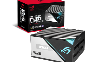 ASUS ROG Thor 850W Platinum II (850Watt, Fully Modular Power Supply, 80+ Platinum, Lambda A++ Certified, ROG heatsinks, 135mm PWM fan, 0dB Mode, OLED Panel, Sleeved Cables, Aura Sync)