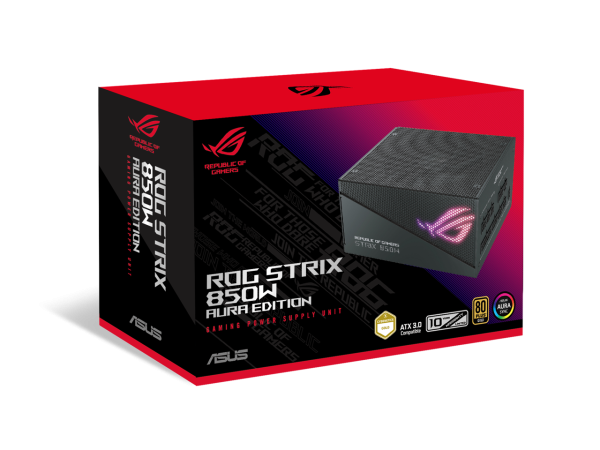 ASUS ROG Strix 850W Gold Aura Edition (Fully Modular Power Supply, 80+ Gold Certified, ATX 3.0, Cybenetics Lambda A++ Certification, PCIe Gen 5.0 Ready, Axial-tech Fan, Aura Sync) - Image 2