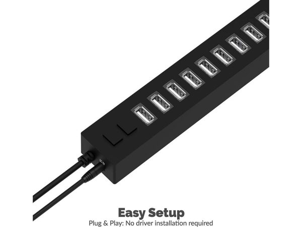 Sabrent 13 Port High Speed USB 2.0 Hub with Power Adapter and 2 Control Switches (HB-U14P) - Image 3