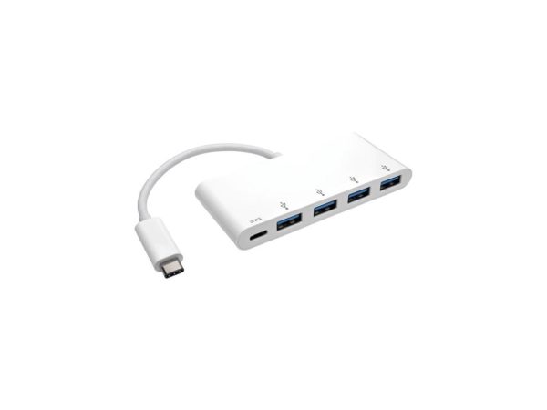 Tripp Lite U460-004-4A-C 4-Port USB 3.1 Gen 1 Portable Hub, USB-C to (x4) USB-A, with USB-C Charging Port