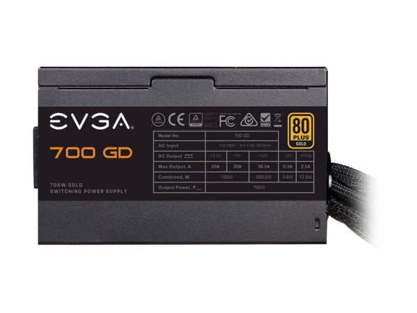 EVGA 700 GD 100-GD-0700-V1 700 W ATX12V / EPS12V 80 PLUS GOLD Certified Non-Modular Active PFC Power Supply - Image 3