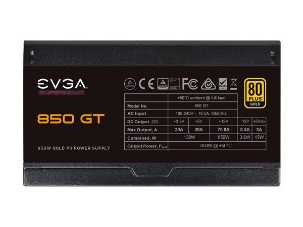EVGA SuperNOVA 850 GT, 80 Plus Gold 850W, Fully Modular, Auto Eco Mode with FDB Fan, 7 Year Warranty, Includes Power ON Self Tester, Compact 150mm Size, Power Supply 220-GT-0850-Y1 - Image 4