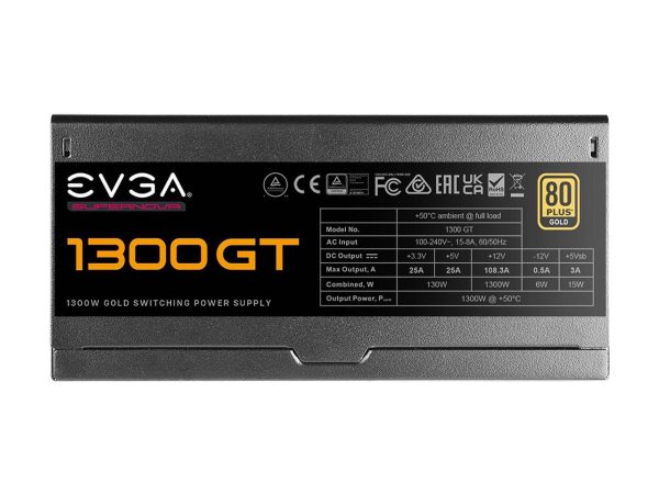 EVGA SuperNOVA 1300 GT, 80 Plus Gold 1300W, Fully Modular, Eco Mode with FDB Fan, 10 Year Warranty, Includes Power ON Self Tester, Compact 180mm Size, Power Supply 220-GT-1300-X1 - Image 5