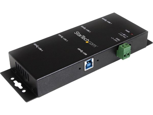 StarTech.com ST4300USBM Mountable USB 3.0 hub - Industrial - Rugged - Black Metal - Bus Powered - USB 3 Hub - USB Extender - Powered USB 3.0 Hub