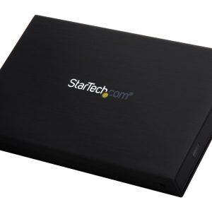StarTech.com S2510BMU33 Aluminum / Plastic 2.5" Black SATA III External Hard Drive Enclosure with UASP