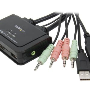 StarTech.com SV211HDUA KVM Switch with Audio and Remote Switch – USB Powered