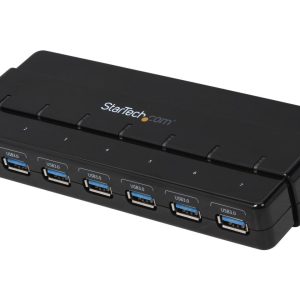 StarTech.com ST7300USB3B 7 Port USB 3.0 Hub - 7 x SuperSpeed USB 3.0 - with Power Adapter - USB 3 Hub - USB Splitter - Powered USB 3.0 Hub - USB Extender