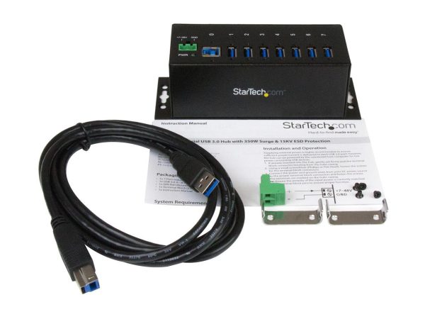 StarTech.com ST7300USBME 7 Port Industrial USB 3.0 Hub - with ESD Protection - Mountable - USB 3 Hub - USB Extender - Powered USB 3.0 Hub - USB Splitter - Image 5
