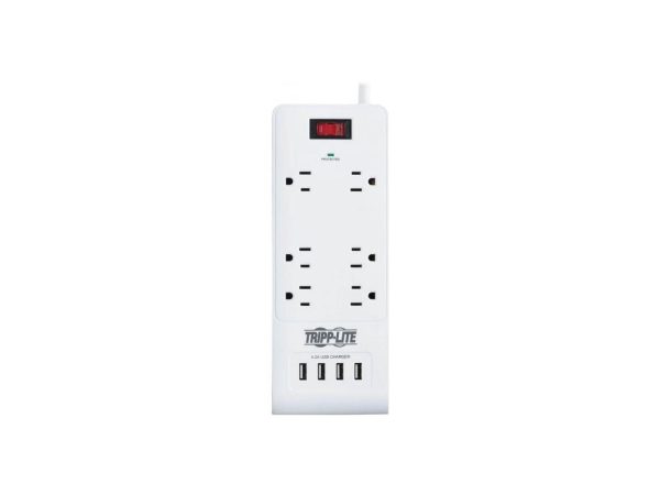 Tripp Lite 15ft 6-Outlet 4 USB Surge Protector Power Strip White TLP64USBRA15 - Image 5