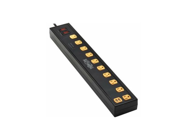 Tripp Lite SURGE PROTECTOR 10-OUTLET 2-USB SWIVEL LIGHT BARS 10FT CORD BLACK -TLP1010USB - Image 4