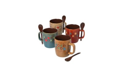 Mr. Coffee 8-Piece Cafe Americano Mug Set with Spoons