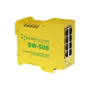 BRAINBOXES SW-508 INDUSTRIAL ETHERNET 8PORT SW