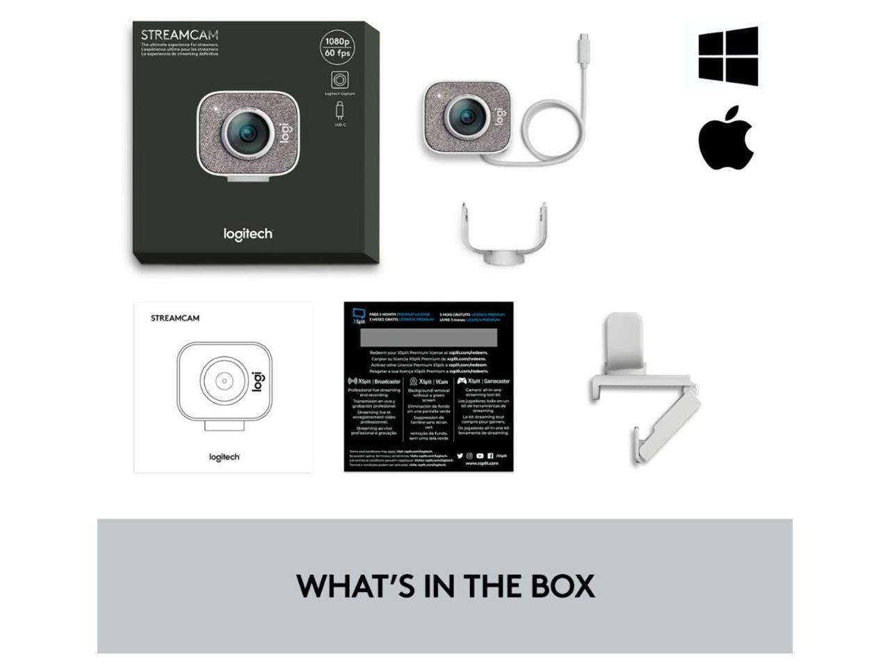 Logitech for Creators StreamCam Webcam for Streaming and Content Creation, Full HD 1080p 60 fps, Premium Glass Lens, Smart Auto-Focus, for PC/Mac - White - Image 4