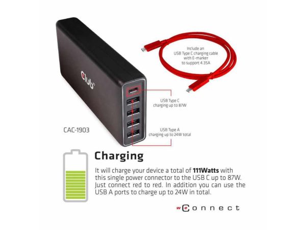 USB 32 GEN1 C TRIPLE DISPLAY DYNAMIC 100W PD CHARGING DOCK THE 5 X USBA PORTS - Image 5