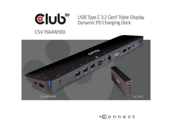 USB 32 GEN1 C TRIPLE DISPLAY DYNAMIC 100W PD CHARGING DOCK THE 5 X USBA PORTS - Image 3