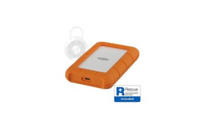 LaCie Rugged Secure USB-C 2TB All-Terrain Encrypted Portable Hard Drive Model STFR2000403