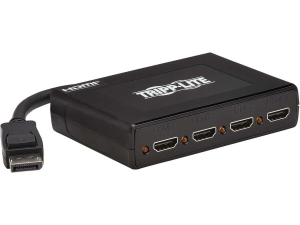 Tripp Lite 4-Port DisplayPort to HDMI Multi-Monitor Splitter, MST Hub, 4K 60 Hz, DP 1.2a, TAA - 3840 x 2160 - DisplayPort - 4 x HDMI Out - Gold, Nickel Plated - Plastic - TAA Compliant - Image 2