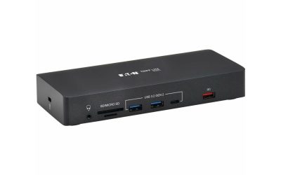Tripp Lite by Eaton Safe-IT USB-C Dock Triple Display – 4K 60 Hz HDMI/DisplayPort VGA USB 3.2 Gen 2 USB Hub Gigabit Ethernet 100W PD Charging Antibacterial – for Tablet PC/Printer/Smatphone/Projector/
