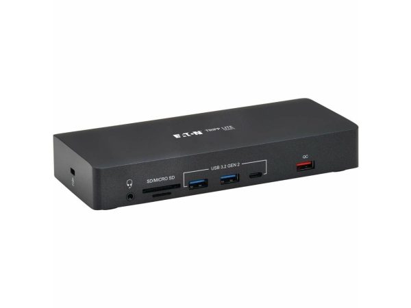 Tripp Lite by Eaton Safe-IT USB-C Dock Triple Display - 4K 60 Hz HDMI/DisplayPort VGA USB 3.2 Gen 2 USB Hub Gigabit Ethernet 100W PD Charging Antibacterial - for Tablet PC/Printer/Smatphone/Projector/