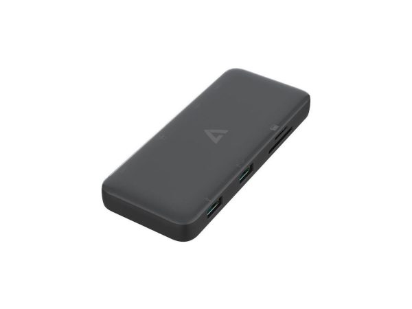 V7 USB-C Mini Dock Dual 4K Display - for Computer - Memory Card Reader - SD, microSD - 100 W - 2 Displays Supported - 4K - 3840 x 2160 - USB Type-A - USB Type-C - Network (RJ-45) - HDMI - Black - Giga