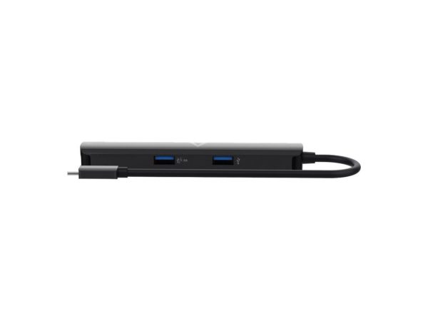 V7 USB-C Mini Dock 4K Display - for Computer - 85 W - USB Type C - 4K - 3840 x 2160 - USB Type-A - USB Type-C - Network (RJ-45) - HDMI - Black - Wired - Gigabit Ethernet - Image 4