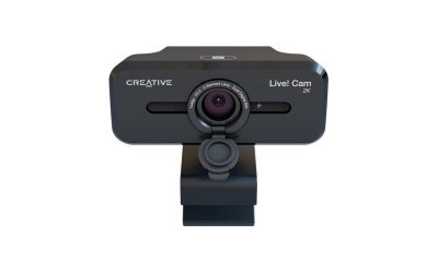 Creative Live! Cam Sync V3 2K QHD USB Webcam with 4X Digital Zoom (4 Zoom Modes from Wide Angle to Narrow Portrait View), Privacy Lens, 2 Mics, for PC and Mac – 2560 x 1440 Video – CMOS Sensor – 4x Di