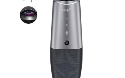 COOLPO AI HUDDLE PANA – 360 DEGREE MEETING PRO 1080P AUTOMATIC VIDEO CONFERENCING CAMERA, 4k camera with Microphone,15 ft Voice Pickup, USB Plug and Play, Conference Webcam for Zoom Skype Hangout