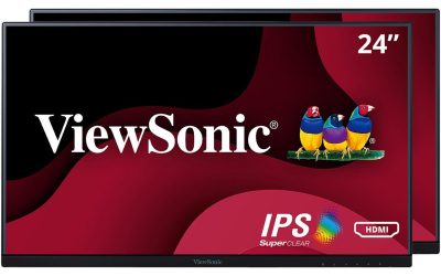 ViewSonic VA2456-MHD_H2 24 Inch Frameless Dual Pack Head-Only 1080p IPS Monitors with HDMI DisplayPort and VGA for Home and Office