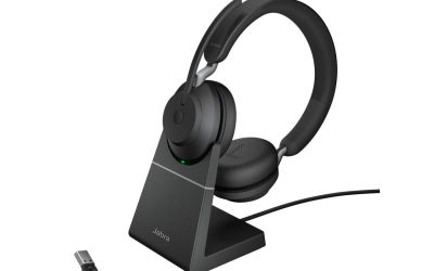Jabra Evolve2 65 USB-A UC Stereo with Charging Stand – Black Wireless Headset / Music Headphones