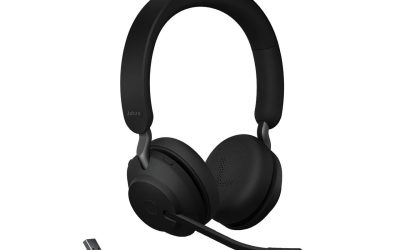 Jabra Evolve2 65 MS Wireless Headphones with Link380a, Stereo, Black – Wireless Bluetooth Headset for Calls and Music, 37 Hours of Battery Life, Passive Noise Cancelling Headphones