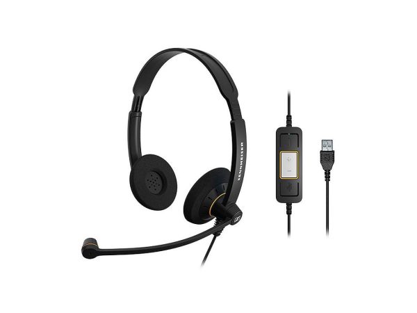 Sennheiser SC60 USB Binaural Headset for Microsoft Lync, Black - Image 2