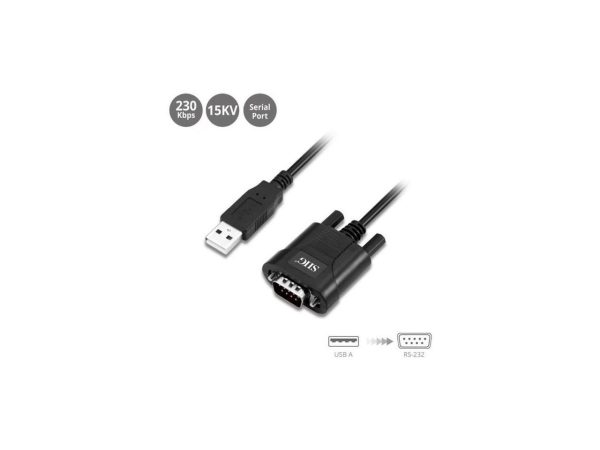 SIIG ID-SC0211-S2 1-Port Industrial USB To Rs-232 Serial Adapter Cable, Black