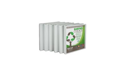 Samsill I08917 Earth’s Choice View 1/2″ Round 3-Ring Binder, White, 6/Pack